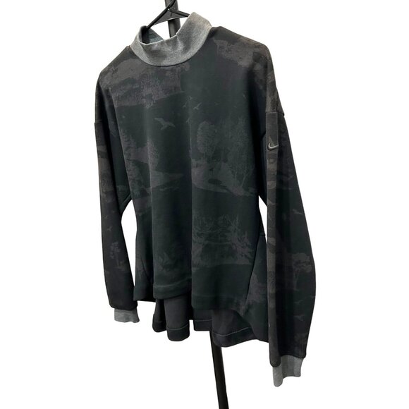 Nike Dri-Fit Long Sleeve Mock Neck Camouflage Peplum Pullover Sweatshirt Sz Smal - Picture 3 of 9